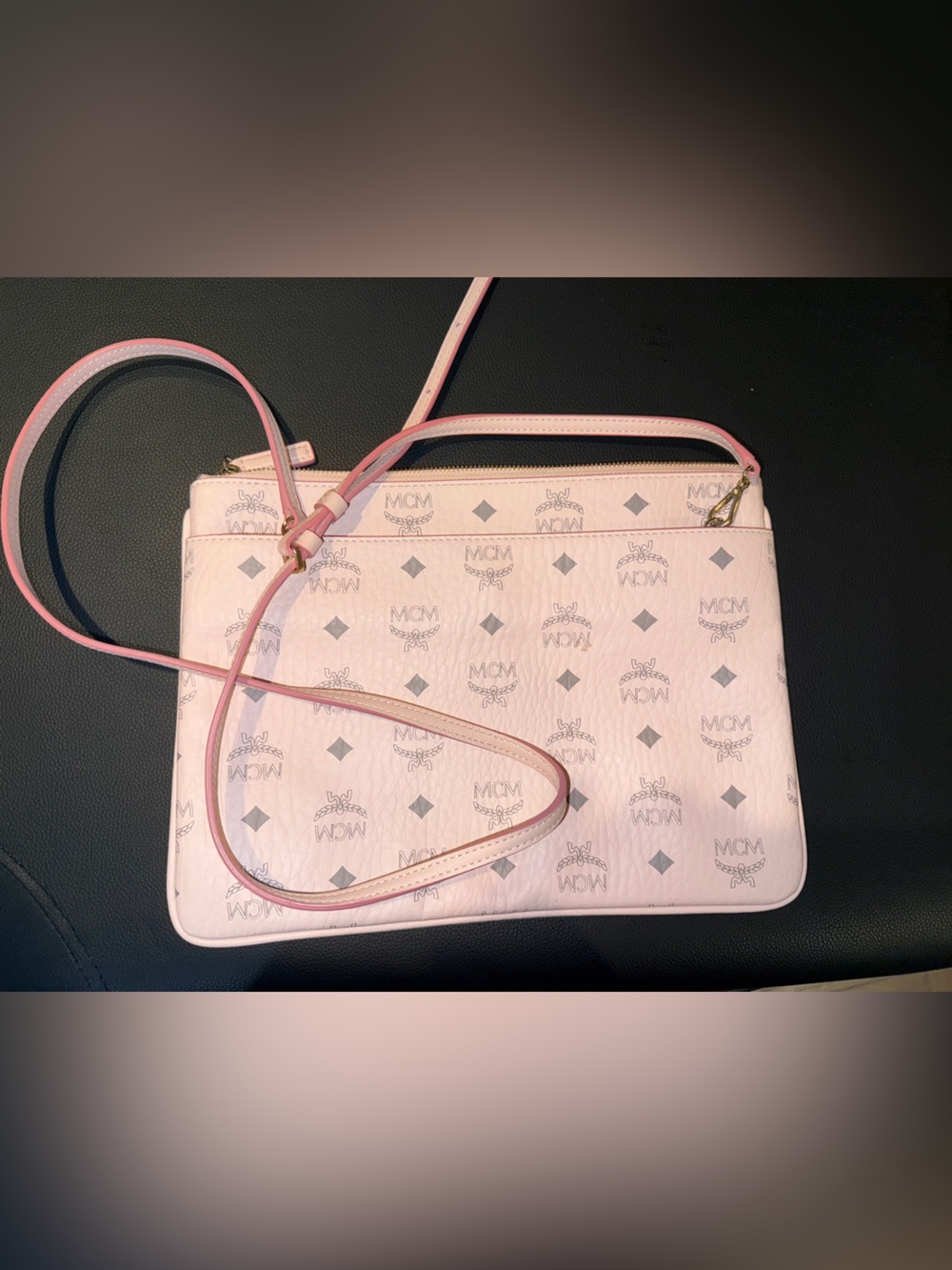 MCM Pale Pink Monogram Crossbody Bag